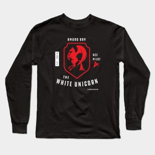 Amuro Ray | White Unicorn Emblem Long Sleeve T-Shirt